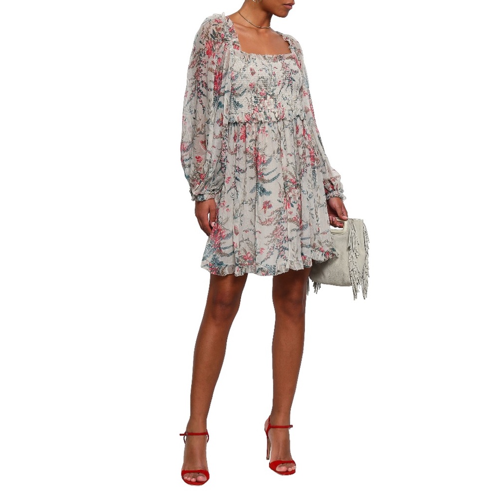NWT Zimmermann Silk Floral Mini Dress